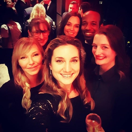 A picture of Kelli Giddish with her co-stars of 'Law & Order: Special Victims Unit'.